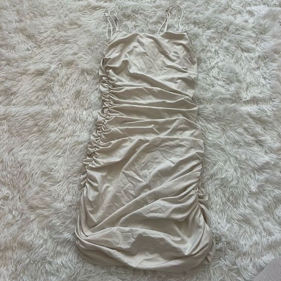 Lucy in The Sky Sparkling Ruched Bodycon Dress White Womens‎ Size M - Picture 2 of 4